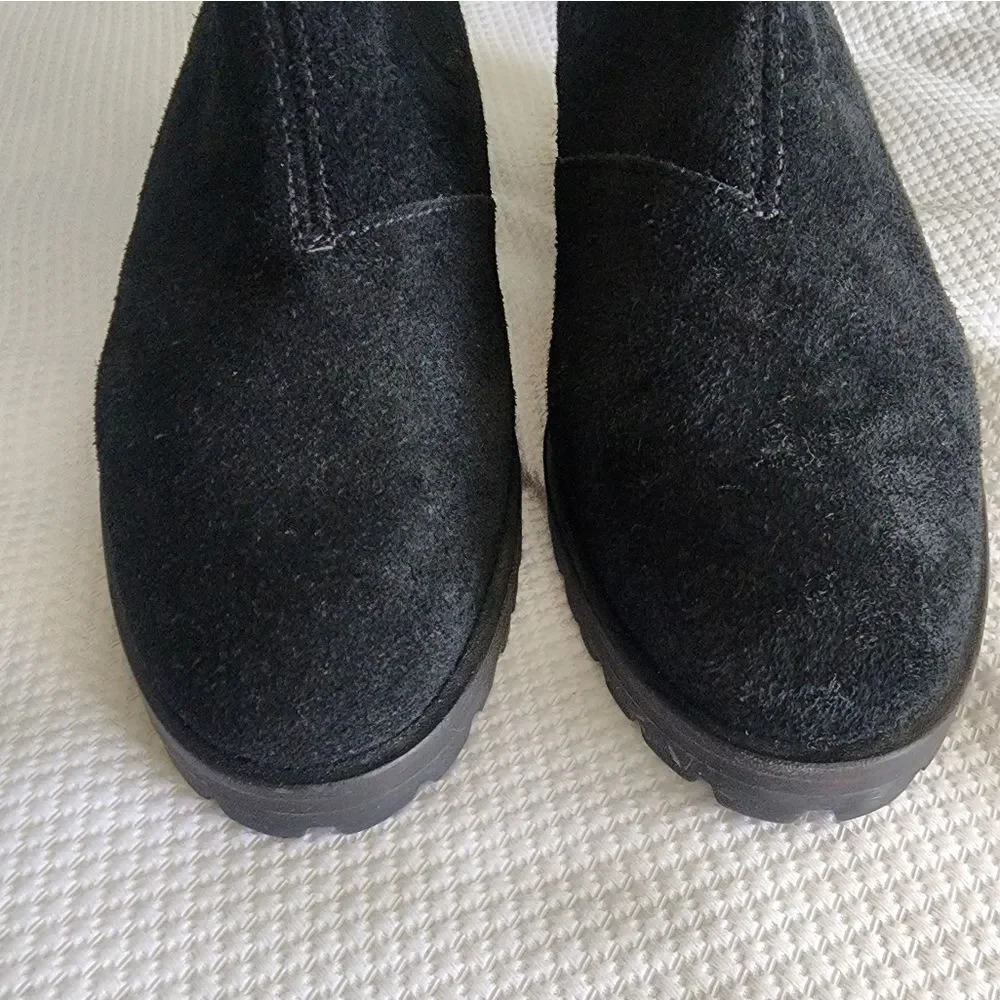 Jack Rogers Suede Leather Chelsea Black Ankle Boots